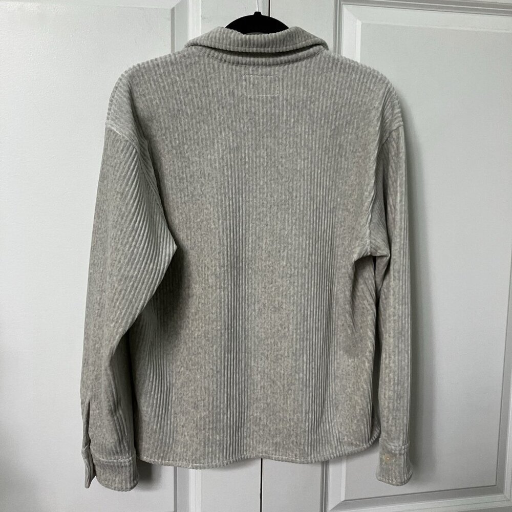 Aritzia Wilfred Free Corduroy Shirt Womens XS Gray Organic Cotton Neutral - Picture 2 of 7